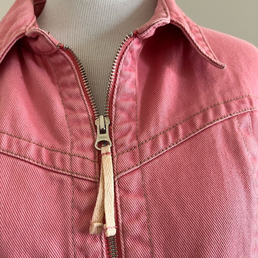 CAbi Pink Denim Zip Front Jacket Size Medium Style 254 - Picture 8 of 14